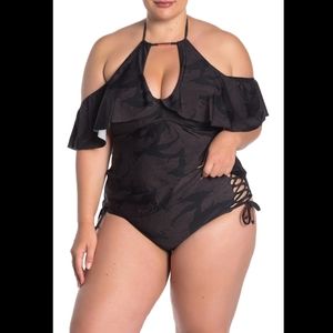 Raisins Curve Shea Cold Shoulder Tankini Top